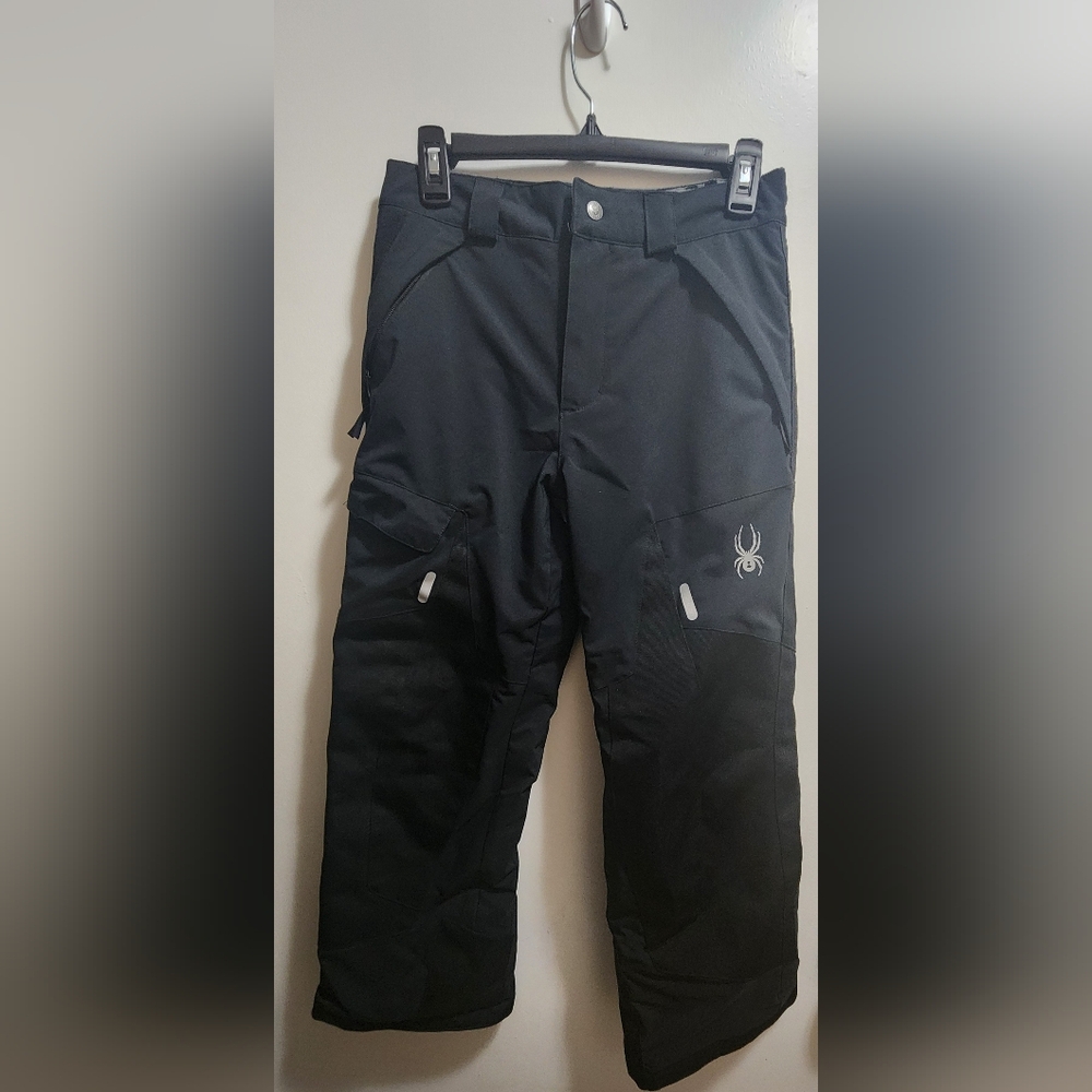Spyder Men's Black Cargo Ski Pants with Reflective Logo